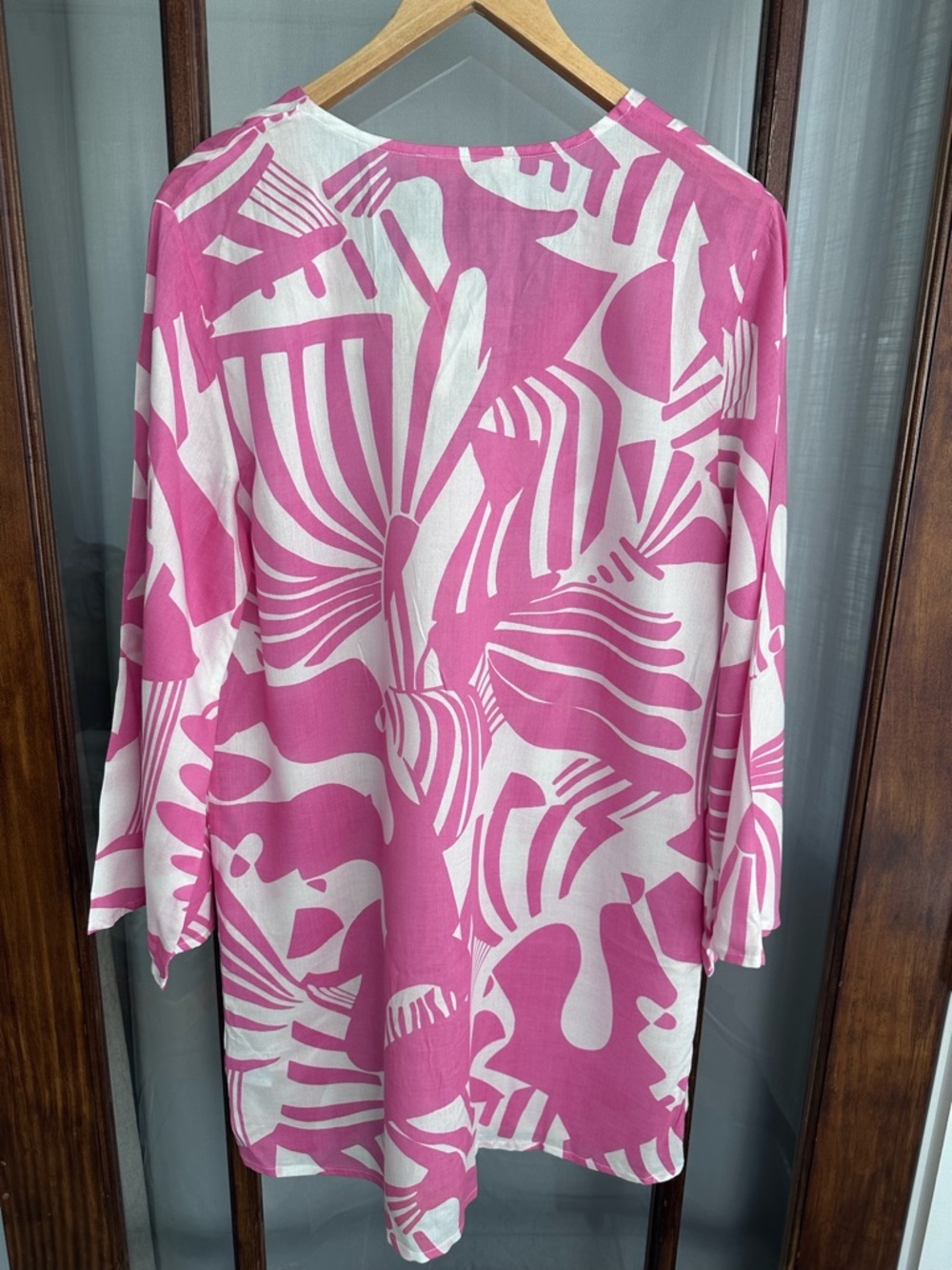 Salty Lemon Womens Medium Dress Coverup Pink Tropical Comfortable Breezy Beach - Picture 2 of 6
